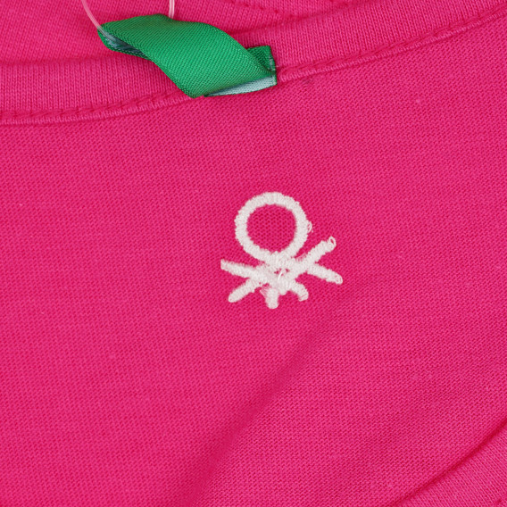 Памучен потник с логото на бранда, розов Benetton 268506 2