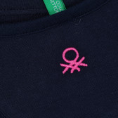 Памучен потник с логото на бранда, тъмносин Benetton 268514 2
