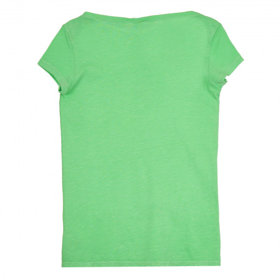 Памучна тениска, зелена Benetton 268533 3