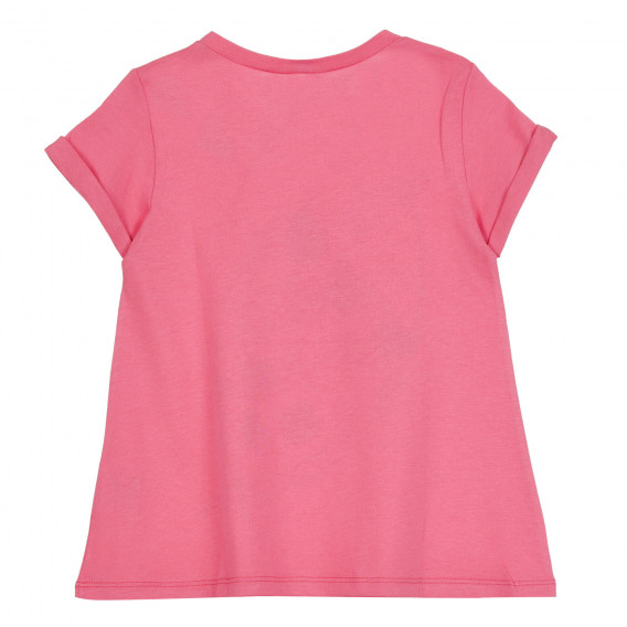 Памучна тениска с щампа на риба за бебе, розова Benetton 268545 4