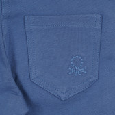 Памучен втален панталон с логото на бранда, син Benetton 268611 3