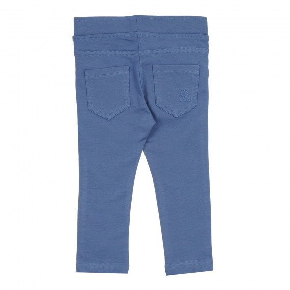Памучен втален панталон с логото на бранда, син Benetton 268612 4