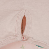 Тениска с брокатен надпис и къдрички, светлорозова Benetton 268635 3