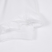 Памучна блуза с къс ръкав и къдрички, бяла Benetton 268642 2