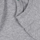 Памучна блуза с дълъг ръкав и графичен принт, сива Benetton 268647 3