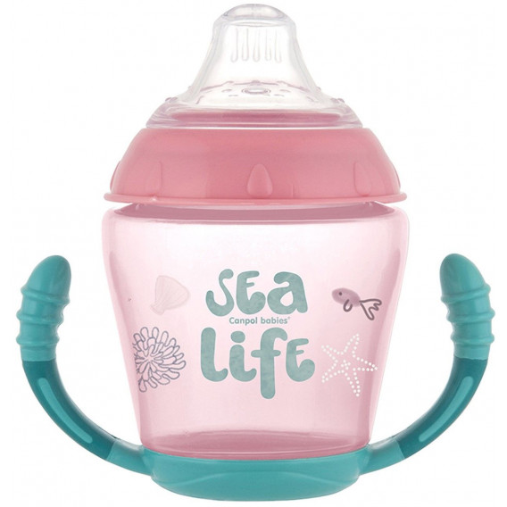 Полипропиленова неразливаща се чаша, Sea Life 230 мл., 9+ месеца, розова Canpol 268790 7