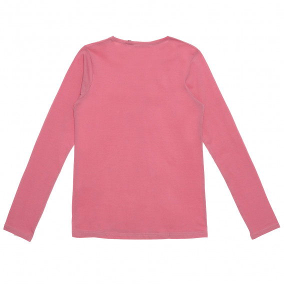 Блуза с дълъг ръкав и графичен принт за момиче розова BLUE SEVEN 269179 4