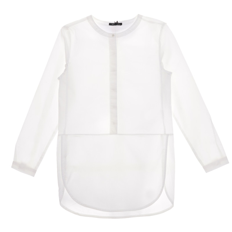 Памучна блуза с дълъг ръкав за момиче бяла  269192