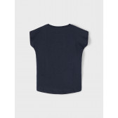 Тениска от органичен памук с щампа на очила, тъмно синя Name it 269518 3