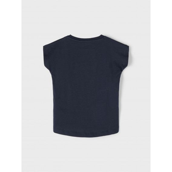 Тениска от органичен памук с щампа на очила, тъмно синя Name it 269518 3