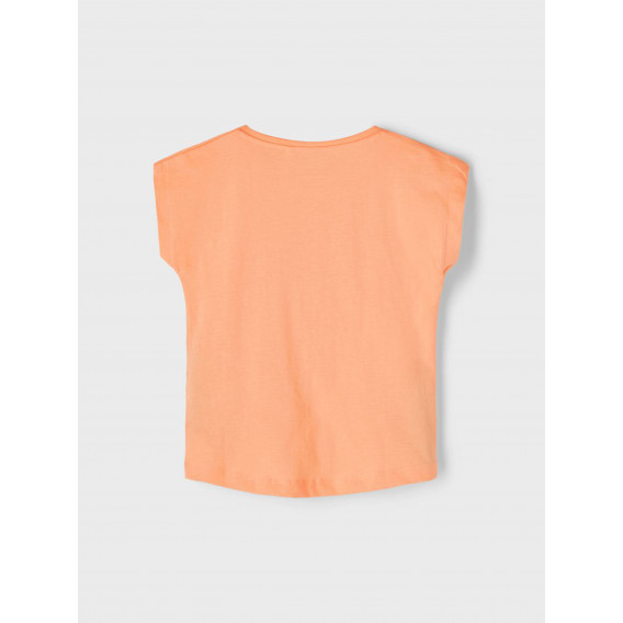 Тениска от органичен памук с щампа на палми, оранжева Name it 269521 2