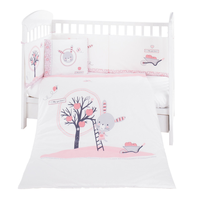 Бебешки спален комплект Pink Bunny, 6 части  269657