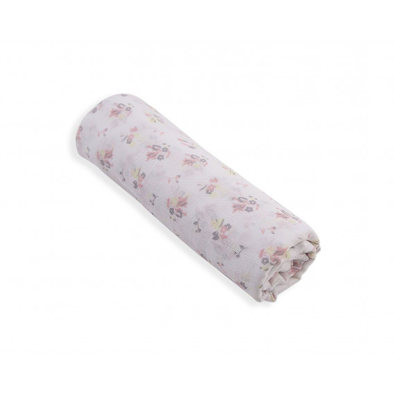 Лятно одеяло от муселин Flowers, 90 х 90 см Kikkaboo 269671 
