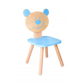 Дървено столче - Мече, синьо Classic World 269796 2