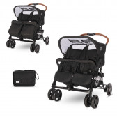 Комбинирана детска количка за близнаци Twin Black, 2 в 1 Lorelli 269819 