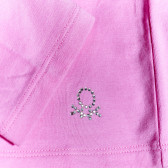 Блуза-поло за момиче с лого на марката, розова Benetton 27001 3