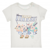 Памучна тениска за бебе с флорална щампа Cool club 270583 