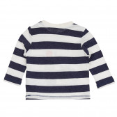 Памучна блуза за бебе с морска щампа в синьо и бяло райе Cool club 270832 4