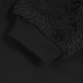 Суитшърт с пухкави ръкави и апликация на коте, черен Cool club 271059 3