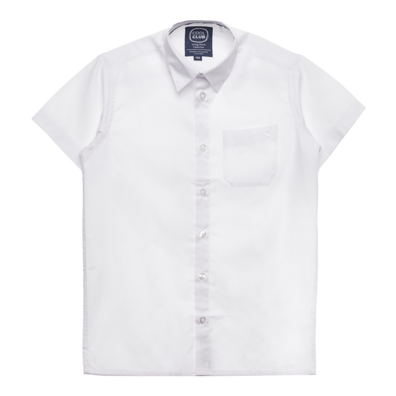Риза с къс ръкав и джоб, бяла  271228