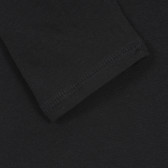 Памучна блуза с апликация от пайети и брокат, черна Cool club 271435 3