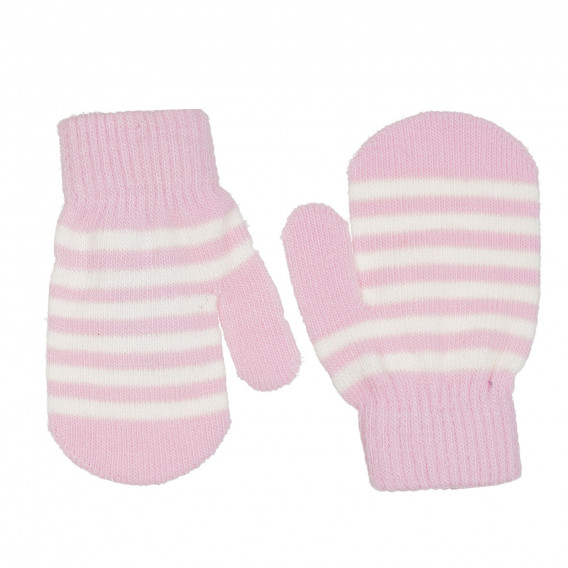 Комплект от два броя ръкавици за бебе в бяло и розово Cool club 271619 4