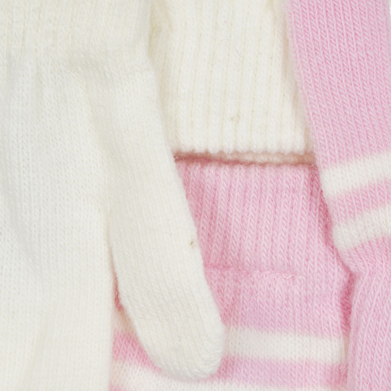 Комплект от два броя ръкавици за бебе в бяло и розово Cool club 271620 3