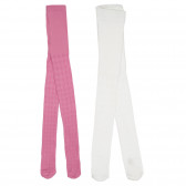 Комплект от два чорапогащника в розово и бяло за бебе Cool club 271726 