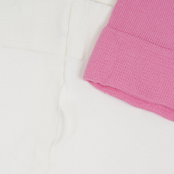 Комплект от два чорапогащника в розово и бяло за бебе Cool club 271728 3