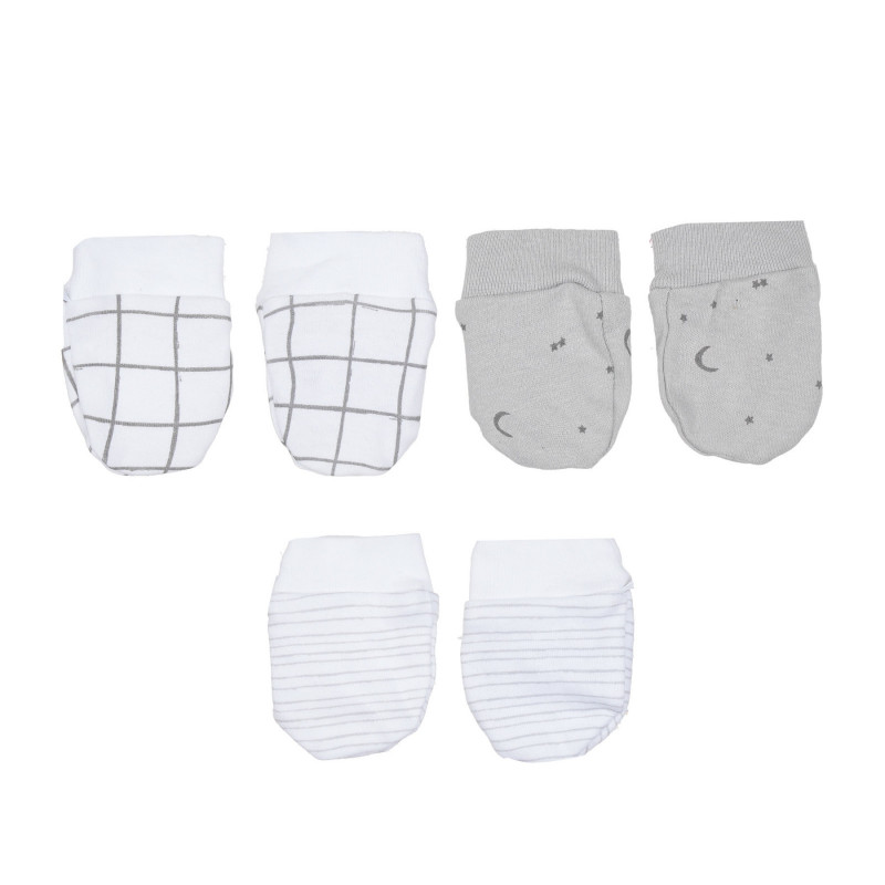 Комплект от три чифта памучни ръкавици за бебе  271794