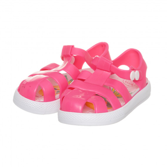 Гумени сандали с тик-так копче, розови Cool club 273801 