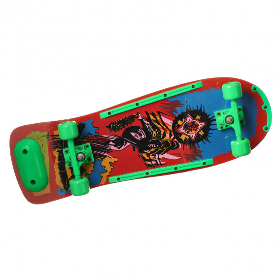 Скейтборд, c-480, червен със зелени акценти Amaya 274449 2