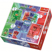 Пъзел - 4 в 1 - Pj Masks Trefl 274647 