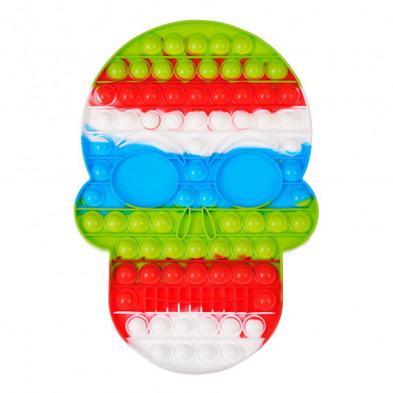 Анти-Стрес играчка Pop It, череп с цветовете на италианското знаме Zi 274739 