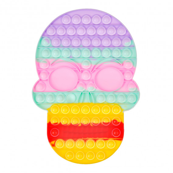 Анти-Стрес играчка Pop It, череп с цветовете на дъгата Zi 274742 