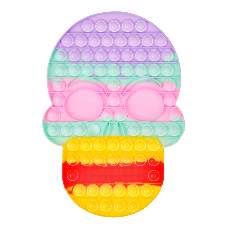Анти-Стрес играчка Pop It, череп с цветовете на дъгата  274742