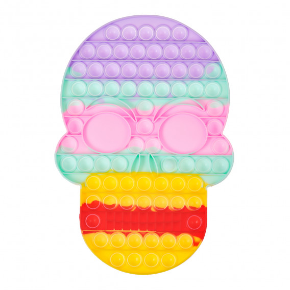 Анти-Стрес играчка Pop It, череп с цветовете на дъгата Zi 274743 3