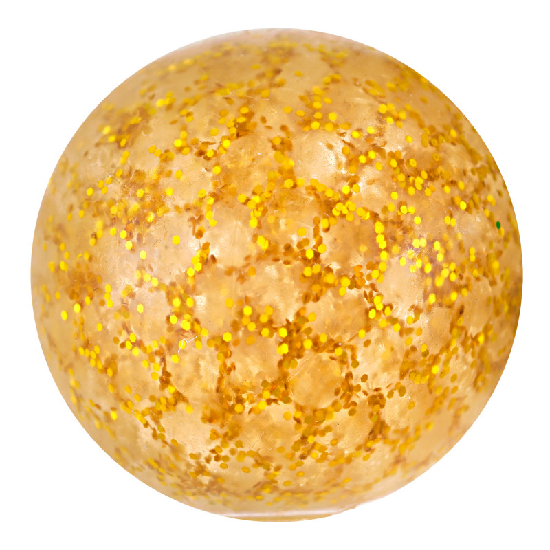 Анти-Стрес топка за стискане с брокат, жълта  274831
