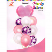 Комплект от 10 балона в розово Ikonka 275539 2