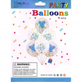 Комплект от 6 балона с конфети в синьо за новородено момче Ikonka 275551 2