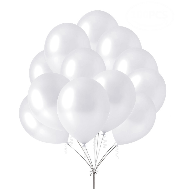 Комплект от 80 балона в перлено бяло  275552