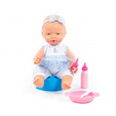 Кукла бебе с аксесоари за хранене и гърне Ikonka 275626 2