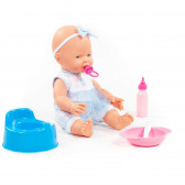 Кукла бебе с аксесоари за хранене и гърне Ikonka 275627 3