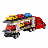 Автовоз с включени 6 броя колички, червен 39 см Dino Toys 275814 3