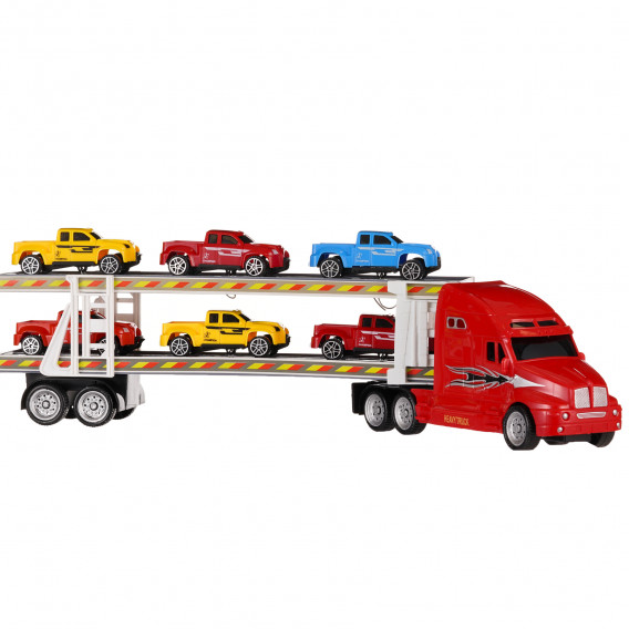 Автовоз с включени 6 броя колички, червен 39 см Dino Toys 275815 5