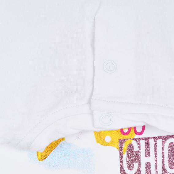 Памучна блуза за бебе за момиче бяла Chicco 276289 3