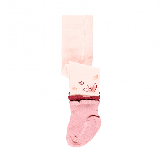 Чорапогащник за бебе с флорален принт, розов Boboli 276707 