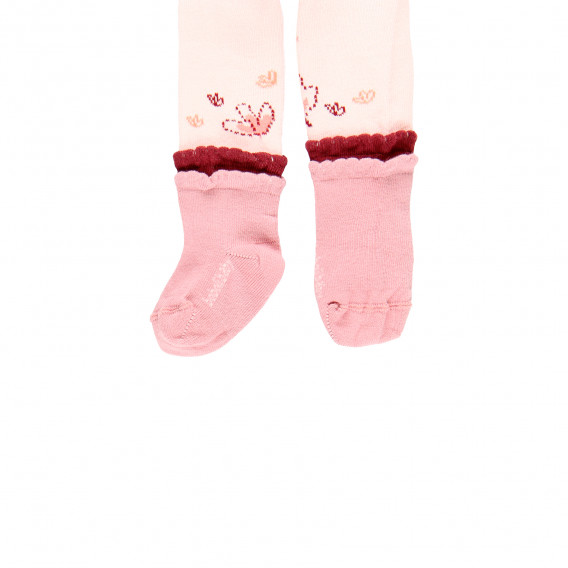 Чорапогащник за бебе с флорален принт, розов Boboli 276708 2