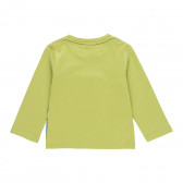 Памучна блуза с апликация от пайети, зелена Boboli 276916 2