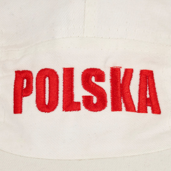 Шапка с козирка и надпис Polska, бяла Cool club 277086 2